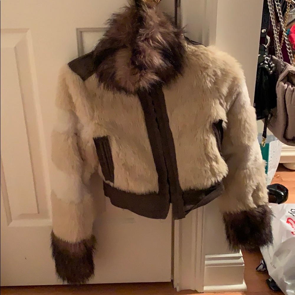 Jessica Simpson faux fur jacket